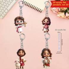 Aluminium Keychains Shein Jesus Lamb Decorative Keychain - Multifunctional