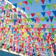 Party Decorations Shein Colorful Triangle String Pennant Flags 50m