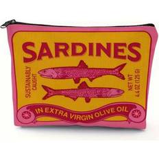 Polyester Cosmetic Bags Shein Unisex Retro Sardine Fish Pattern Foldable Makeup Bag - Penc