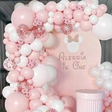 Shein Pink White Balloon Arched Garland Set 101pcs
