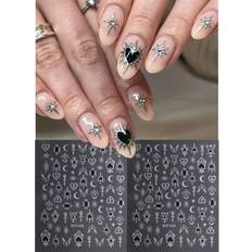 Nail Decoration & Nail Stickers on sale Shein Bronzing Nail Art Stickers - Black/Silver