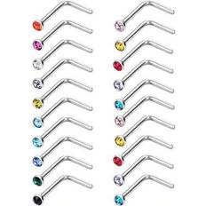 Shein Nose Ring L Shaped Curved Nose Studs - 20 Pieces
