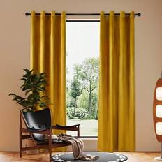 Curtains & Accessories Shein Gold Thickened Perforated Curtain 1pc