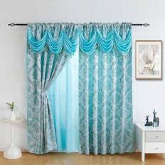 Curtains & Accessories Shein 2 Pcs Sky Blue Fake Window Curtain Pattern