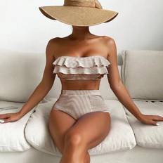 M Tankinis Shein Striped Tankini Swimsuit With Triangle Bottoms - Summer