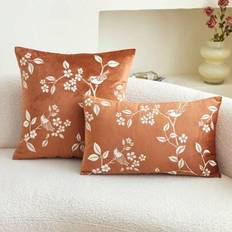 Florals Cushion Covers Shein Floral & Leaf Embroidered Pillow 1pc Cushion Cover Brown