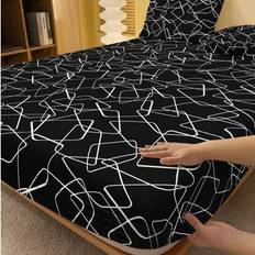 Shein 1pc Bed Sheet Bed Sheet White, Black (200x150cm)