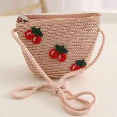 Beach Bags Shein Cute Princess Knitted Cherry Handbag - Beach