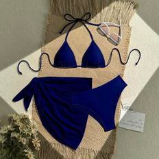 Bikini-Sets Shein Einfarbiger Bikini Set für Strand/Urlaub