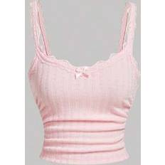 Shein Tween Girl Comfy Casual Minimalist Floral Bow Decor Camisole Top