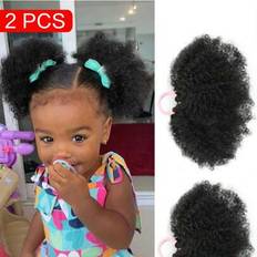 Black Ponytails Shein 2 Packs Kid Ponytail Double Afro Puffs Kinky Curly Hair Bun