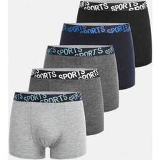 Shein 5-Pack Tween Boys Colorblock Letter Elastic Waist Boxer Briefs - Casual Sportswear