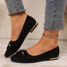 Low Shoes Shein Women Flat Toe Loafers Soft Bottom Slip On Shoes - Rhinestone