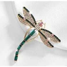 Crystal Brooches Shein Fashion Alloy Crystal Studded Dragonfly Luxury Brooch - Elegant Apparel