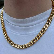 Shein Men's Chunky Gold-Color Alloy Curb Chain Necklace - Dominating