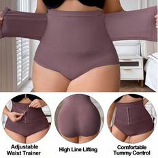 Girdles Shein Women's Plus Size Seamless High Waist Front Closure Shaping Panties - Sheath