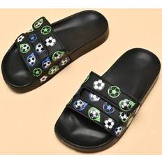 Black Slippers Shein Kids Lightweight Foam Slippers - Black