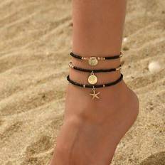 Multicoloured - Women Anklets Shein Elegant Glass Beads Anklet - Colorful Starfish/Shell