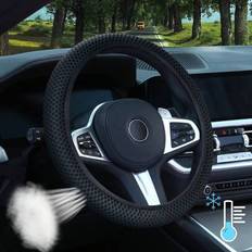 Shein Black Breathable Car Steering Wheel Cover