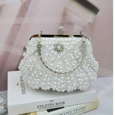 Shein Women Pearl Clutch Bag - White Color