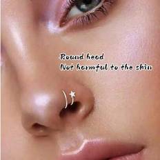 Shein Nose Piercing Fashion Stainless Steel Twist Spiral Nose Rings - Women/Men