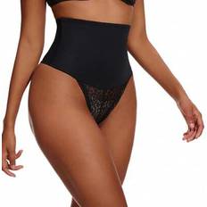 Elastane/Lycra/Spandex Girdles Shein High Waist Tummy Control Thong Shapewear - Women's