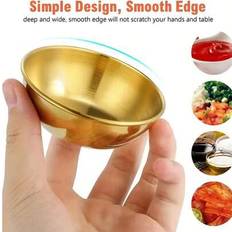 Sauce Boats Shein Stainless Steel Round Dipping Gold Color Sauce Boat