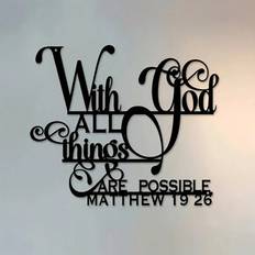 Shein Inspirational With God All Things Are Possible Metal Art 1pc Wall Decor