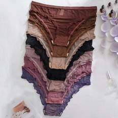 Stretch Lingerie Sets Shein Cute & Delicate Mesh Lettuce Trim Panty Set - Lingerie