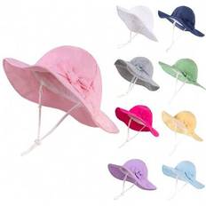 6-9M Bucket Hats Children's Clothing Shein Bowknot Beach Sun Protection Hats - Adjustable