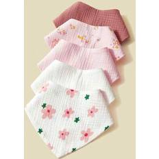 Drool Bibs Shein Baby Girls Floral Bibs 5pcs 100% Cotton