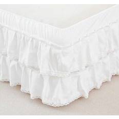 Shein Polyester Solid Color Bed Skirt 1pc Valance Sheet White
