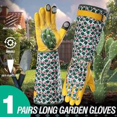 Blue Gardening Gloves Shein Unisex Long Gardening Gloves - Blue Floral Patt