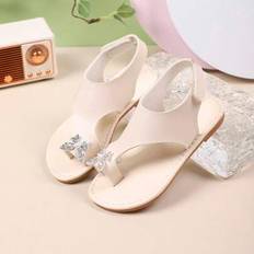 Beige Sandals Shein Elegant Children's Indoor Outdoor Casual Low-Top Sandals - Beige