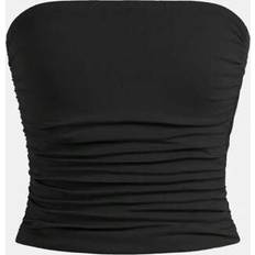 Shein Tween Girl Simple Comfortable Side Ruched Bandeau Tube Top