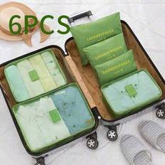 Multicoloured Travel Accessories Shein 6pcs Waterproof Luggage Travel Organizer Packing Cubes Set
