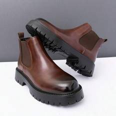 Chelsea Boots Shein Men Chelsea Boots High Top Motorcycle Boots - Korean