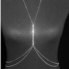 Body Chains on sale Shein Simple Chest Bra Chain Waist Belly Necklace - Women