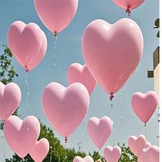 Shein Light Pink Heart Shaped Latex Balloons 20pcs