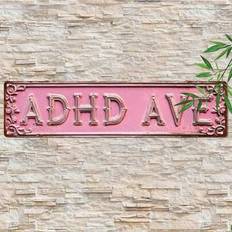 Shein Vintage Style ADHD AVE Metal Tin Sign Wall Decor