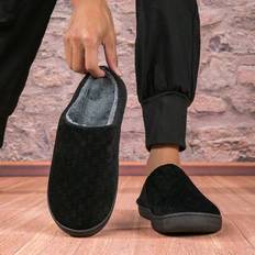 Men - Waterproof Slippers Shein Men's Plush Indoor Slippers - Black