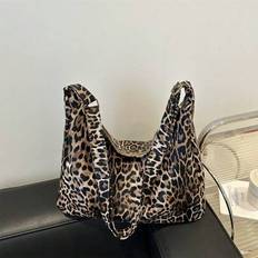 Zipper Bucket Bags Shein Fall And Winter Retro Fashion Leopard Print Bucket Bag - Lightweight