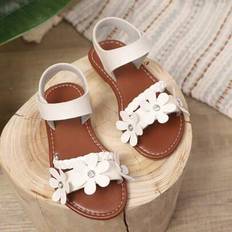 Beige Sandals Shein Toddler Little Girls Flat Sandals - Beige
