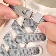 Grey Shoe Laces Shein Elastic Hands-Free Shoelace With Switch Buckle