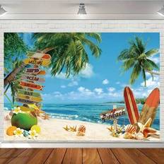 Tropical Hawaiian Beach Party Background Cloth