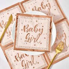 Plates, Cups & Cutlery Shein Baby Girl Napkins 20pcs Disposable Shower