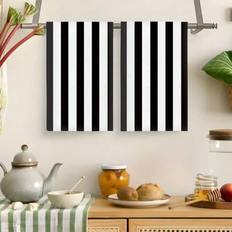 Stripes Kitchen Towels Shein 2 Pcs Modern And White Striped Towels 16x24 Inches Kitchen Towel Black