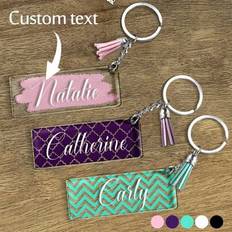 Aluminium Keychains Shein Custom Acrylic Rectangular Key Chain - Double-Sided Print
