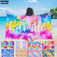 Shein Customized Text Name Printed Microfiber Beach 1pc Towel