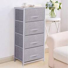 Drawers Storage Wardrobe Cabinet With 4 Grey Fabric Drawers